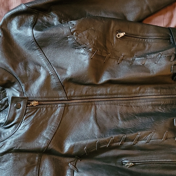 Leather Corsetted/Belted Jacket (NEW) - Picture 4 of 5